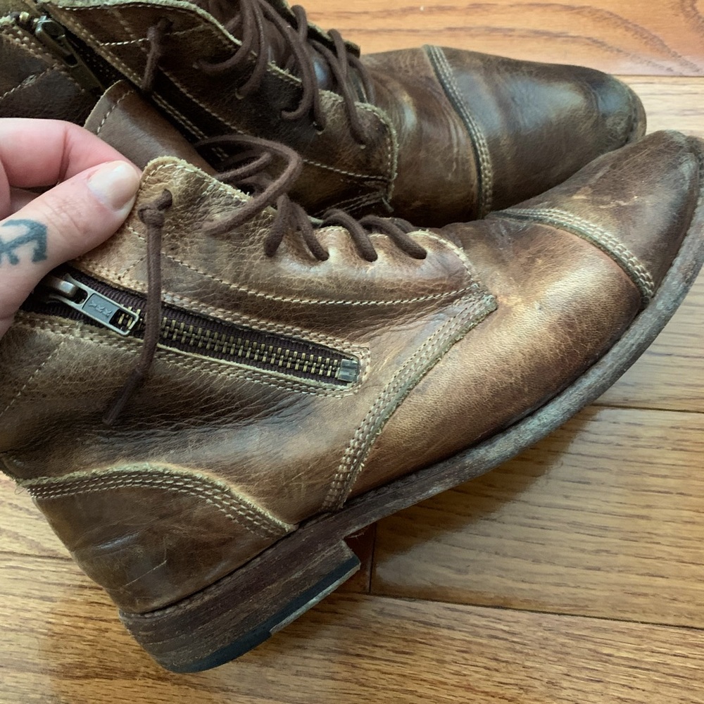 Bed | Stu genuine leather aged dark brown boots
